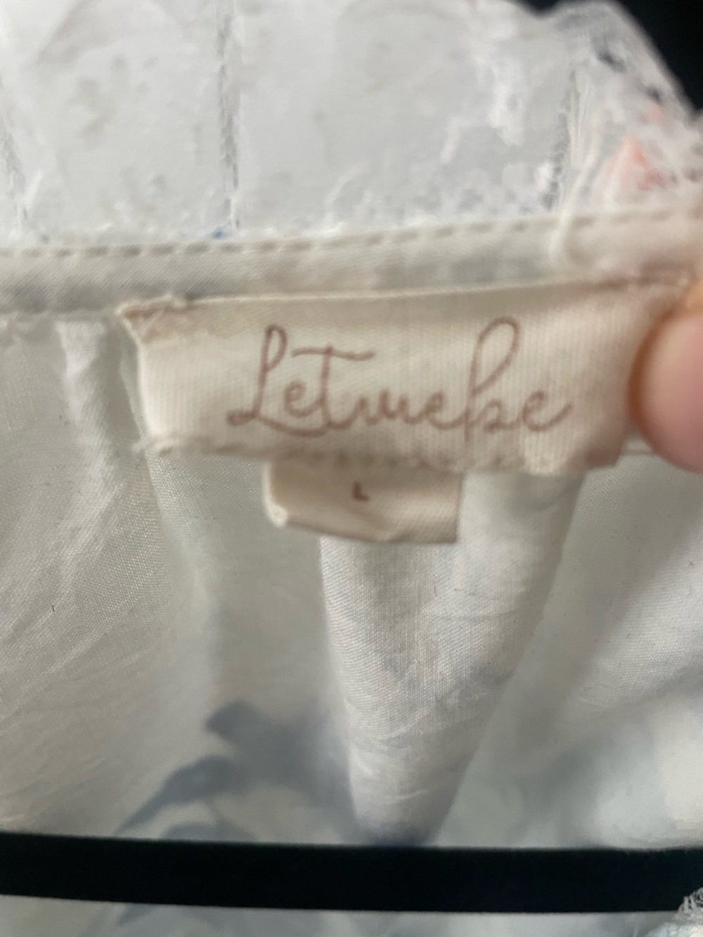 Anthropologie White Dress with Blue Floral Print - Picture 8 of 8